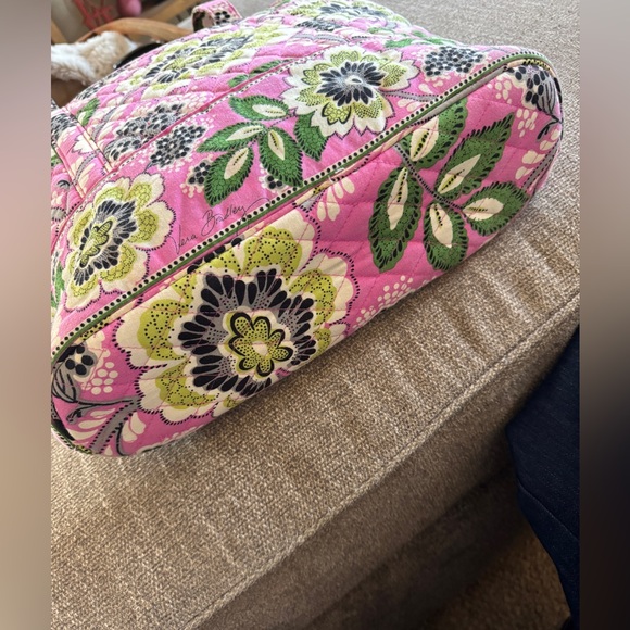 Vera Bradley Pink and Green Floral Tote - Picture 3 of 4